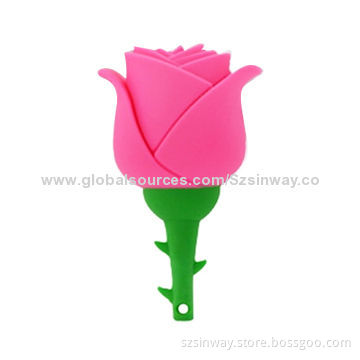 Flower Cartoon USB Flash Stick with 1 to 32GB, CE, FCC and RoHS Marks